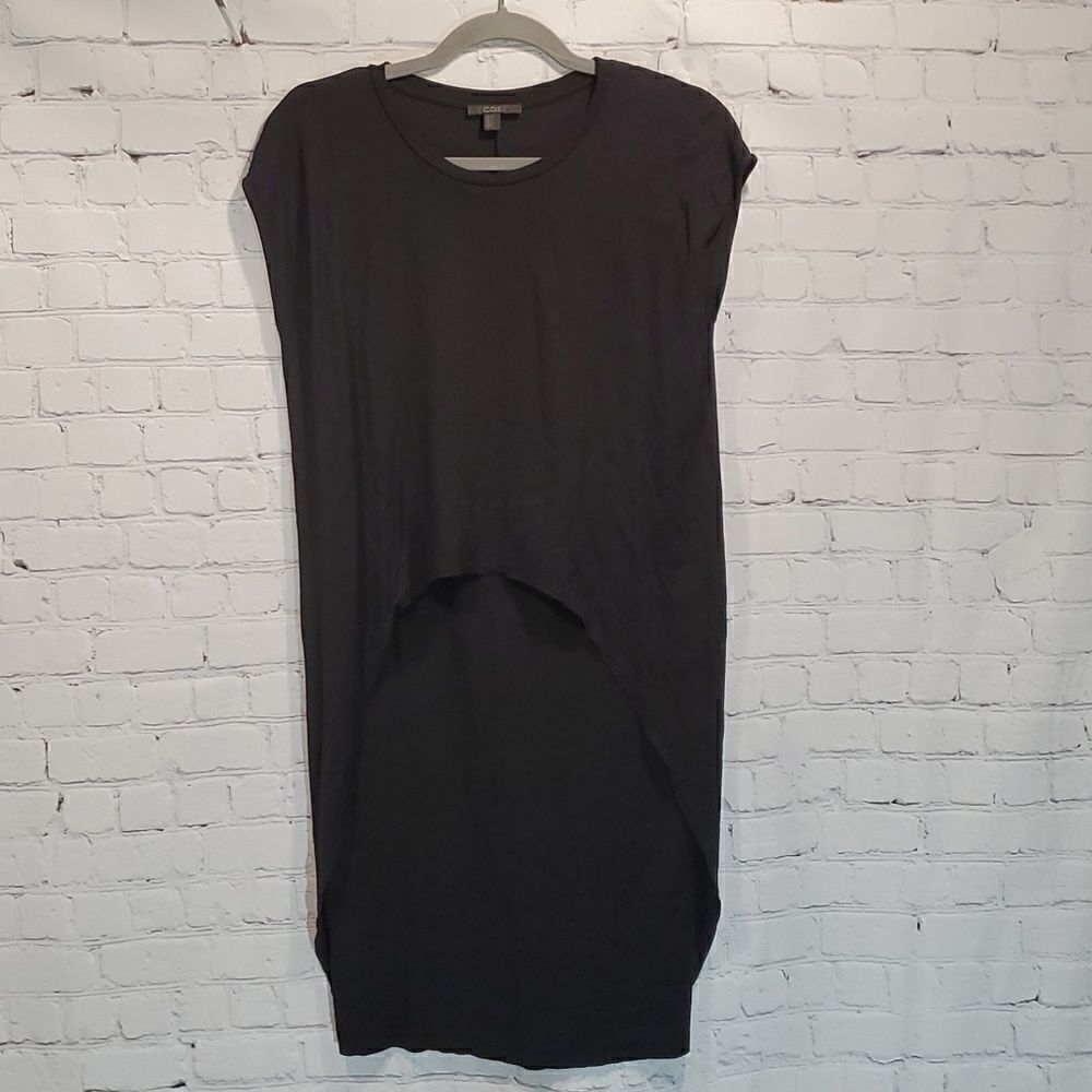 COS black shirt dress with layered front